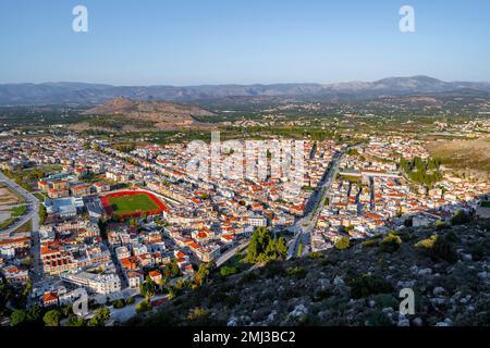 Vista sulla città di Nafplio, Peloponneso, Grecia Foto Stock