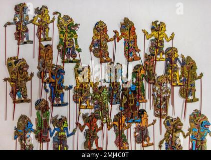 Burattini ombra dall'Indonesia, Teatro dei Pupi, Museo Internazionale delle marionette Antonio Pasqualino, capolavoro dell'Orale Unesco e. Foto Stock