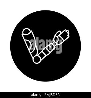Icona della linea di colore della mano artificiale bio. Disabilità. Elemento vettoriale isolato. Pittogramma per pagina web, app mobile, promo Illustrazione Vettoriale