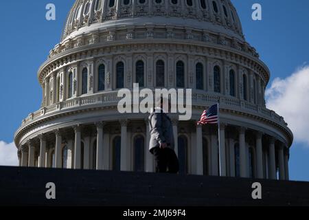 Washington, Stati Uniti. 27th Jan, 2023. Una visione generale degli Stati Uniti Capitol Building, a Washington, DC, venerdì 27 gennaio, 2023. (Graeme Sloan/Sipa USA) Credit: Sipa USA/Alamy Live News Foto Stock