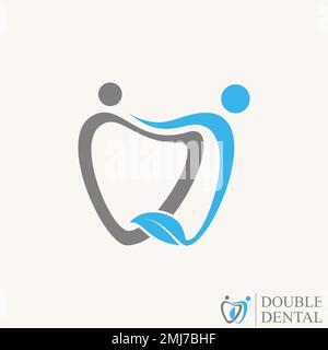 Carattere semplice ed unico della lettera o della parola DD con denti dentali, umani, foglio grafico icona logo disegno astratto concetto vettore stock dente o natura Illustrazione Vettoriale