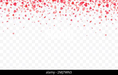Cuori forma confetti sfondo. Progettazione di modelli vettoriali per San Valentino. Illustrazione Vettoriale