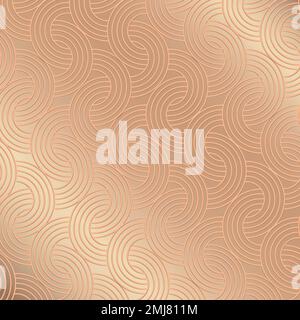 Vettore di risorse di progettazione dello sfondo arrotondato interlacciato dorato senza giunture Illustrazione Vettoriale