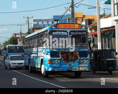 Lanka autobus Ashok Leyland, Hikkaduwa, Provincia del Sud, Srí Lanka, Asia Foto Stock