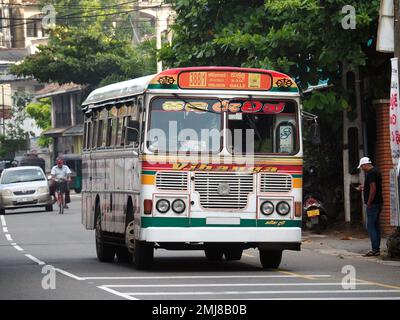 Lanka autobus Ashok Leyland, Hikkaduwa, Provincia del Sud, Srí Lanka, Asia Foto Stock