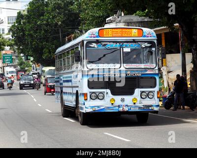 Lanka autobus Ashok Leyland, Hikkaduwa, Provincia del Sud, Srí Lanka, Asia Foto Stock