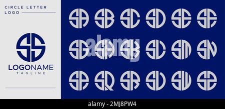 Set di modelli con logo lettera S. Cerchio S lettera logo vettore. Illustrazione Vettoriale
