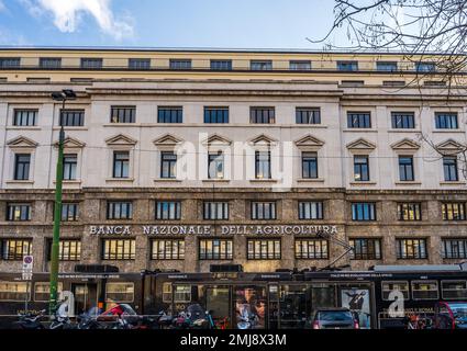 Banca Nazionale dell'Agricoltura, banca italiana che esisteva nel 1921-2000, famosa per il bombardamento di Milano da parte di Piazza Fontana Foto Stock