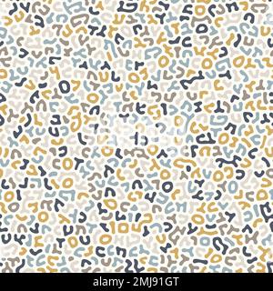 Faux ABC doodles, modello vettoriale astratto senza giunture. Costituiti da simboli che imitano le lettere dell'alfabeto. Illustrazione Vettoriale