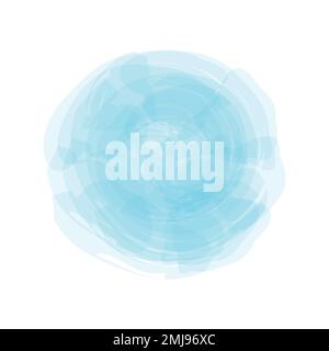 Acquerello artistico goccia spruzzi cerchio su sfondo bianco isolato per l'elemento di stampa. Illustrazione Vettoriale