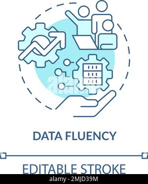 Icona del concetto turchese della fluenza dei dati Illustrazione Vettoriale