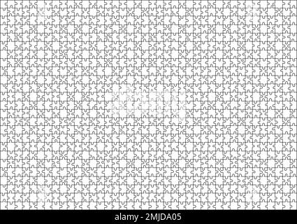 Puzzle puzzle modello vuoto. Linee di taglio per puzzle da 1000 pezzi. Illustrazione Vettoriale