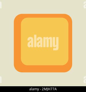 Cornice quadrata con adesivo, semplice design retrò giallo su sfondo vettoriale bianco sporco Illustrazione Vettoriale