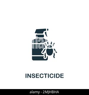 Insetticida icona. Bianco e nero semplice segno dalla collezione agricoltura. Icona insetticida per logo, modelli, web design e infografica. Illustrazione Vettoriale