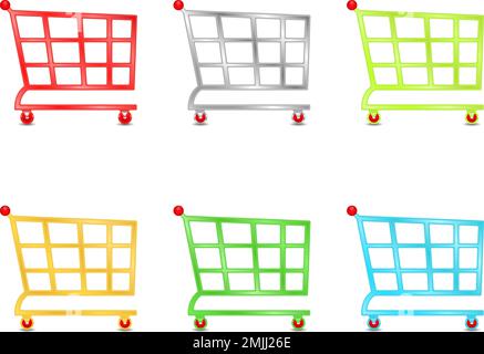 Carrelli della spesa colorati astratti, illustrazione vettoriale eps10 Illustrazione Vettoriale