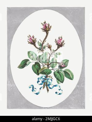 Stampa floreale vintage Moss rose vettoriale, remixata dalle opere d'arte di John Edwards Illustrazione Vettoriale