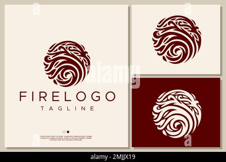 Modello con logo Fire Circle. Illustrazione Vettoriale
