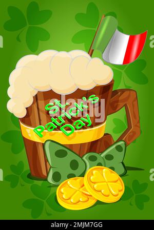 Tazza di bella birra per il giorno di san Patricks Illustrazione Vettoriale