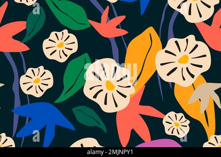 Flower Seamless pattern estetico sfondo vettore design Illustrazione Vettoriale