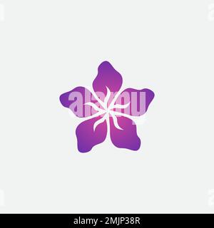 Modello con logo floreale con colori sfumati, facile da creare e adatto alle aziende in formato vettoriale eps Illustrazione Vettoriale