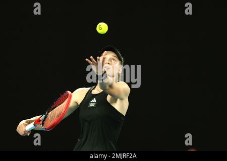 Melbourne, Australia. 28th Jan, 2023. ELENA RYBAKINA del Kazakhstan in azione durante la finale femminile al The Australian Open di Melbourne, Australia. Frank Molter/Alamy Live News Foto Stock