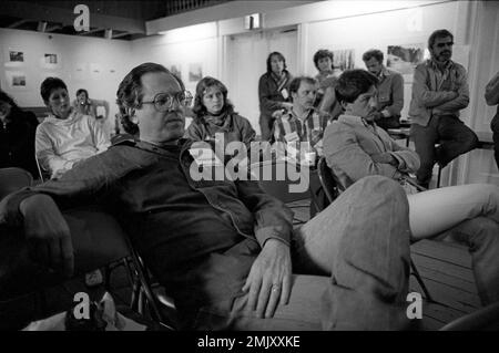 Il fotografo americano Jay Maisel partecipa a una sessione di laboratori fotografici di Rockport, Rockport, Maine, Stati Uniti, 1982. Foto Stock