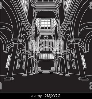 Chiesa vettore interno Illustrazione Vettoriale