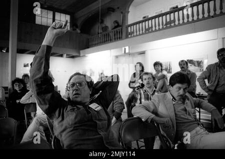 Il fotografo americano Jay Maisel partecipa a una sessione di laboratori fotografici di Rockport, Rockport, Maine, Stati Uniti, 1982. Foto Stock