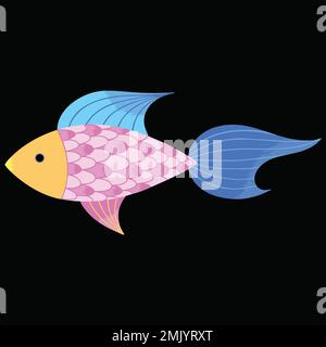 Illustrazione di un vettore di pesce colorato Illustrazione Vettoriale