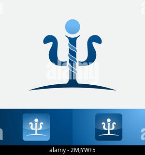 moderno logo modello farmacia e medicina, facile da fare e adatto per le aziende con formato vettoriale eps Illustrazione Vettoriale