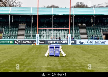 Londra, Regno Unito. 28th Jan, 2023. Lo StoneX Stadium è pronto per la partita di rugby Gallagher Premiership tra Saracens e Bristol Rugby allo StoneX Stadium, Londra, Inghilterra il 28 gennaio 2023. Foto di Phil Hutchinson. Solo per uso editoriale, licenza richiesta per uso commerciale. Non è utilizzabile nelle scommesse, nei giochi o nelle pubblicazioni di un singolo club/campionato/giocatore. Credit: UK Sports Pics Ltd/Alamy Live News Foto Stock