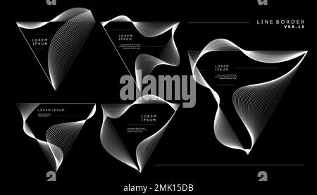 Modello di disegno del bordo delle linee triangolari astratte. Moderno bordo delle linee triangolari. Illustrazione Vettoriale