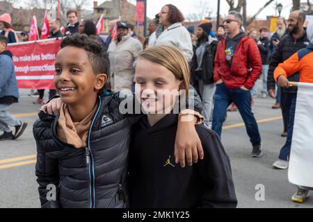 Denver, Colorado - la marata annuale del Martin Luther King Day (marzo + parata). Foto Stock