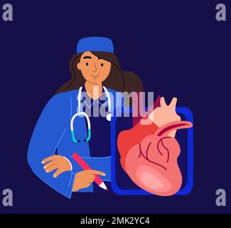 Chirurgo medico cardiologo ricercatore, cura, ricerca di cuore aritmia.cardiogramma, fluorografia Consulenza.Diagnostica Clinica Web Medical Hospit Foto Stock