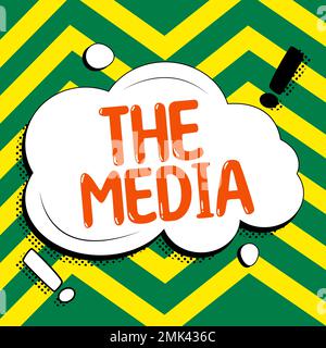 Simbolo di testo che mostra il supporto. Concetto che significa i principali mezzi di comunicazione di massa considerati collettivamente Foto Stock