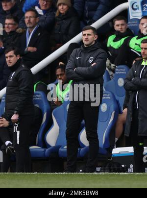 Peterborough, Regno Unito. 28th Jan, 2023. John Mousinho (direttore di Portsmouth) al Peterborough United contro Portsmouth EFL League One match, al Weston Homes Stadium, Peterborough, Cambridgeshire. Credit: Paul Marriott/Alamy Live News Foto Stock