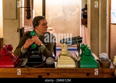 The Map Room all'interno delle Churchill War Rooms, Londra, Regno Unito. Foto Stock