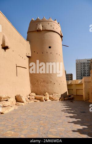 Torre del Forte al Masmak, fortezza storica del 1865, Riyadh, Arabia Saudita Foto Stock