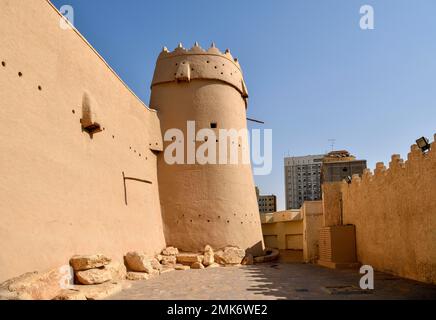 Torre del Forte al Masmak, fortezza storica del 1865, Riyadh, Arabia Saudita Foto Stock