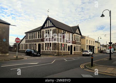 Casa pubblica Horse and Groom, Cowbridge, Galles del Sud. Gennaio 2023. Inverno. Foto Stock