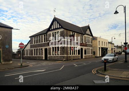 Casa pubblica Horse and Groom, Cowbridge, Galles del Sud. Gennaio 2023. Inverno. Foto Stock