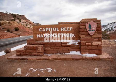 Il Capitol Reef National Park è uno dei 5 parchi nazionali dello Utah, USA. Foto Stock