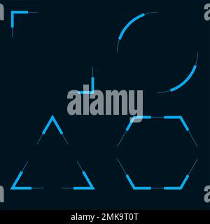 Cornici olografiche. Elementi di fantascienza per l'interfaccia. Illustrazione Vettoriale