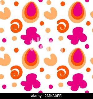 Disegno a mano minimo astratto forme organiche modello. Collage stampa contemporanea. Illustrazione Vettoriale