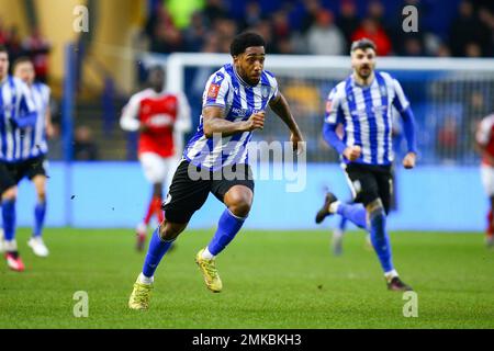 Stadio di Hillsborough, Sheffield, Inghilterra - 28th gennaio 2023 Mallik Wilks (7) di Sheffield Mercoledì - durante la partita Sheffield Mercoledì contro Fleetwood Town, Emirates fa Cup, 2022/23, Stadio di Hillsborough, Sheffield, Inghilterra - 28th Gennaio 2023 Credit: Arthur Haigh/WhiteRosePhotos/Alamy Live News Foto Stock