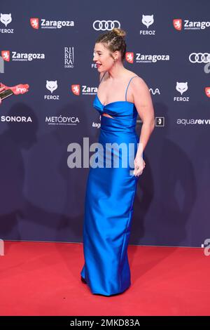 Saragozza. Spagna. 20230128, Angela Cervantes partecipa ai Feroz Awards 2023 - Red Carpet all'Auditorium il 28 gennaio 2023 a Saragozza, Spagna Credit: MPG/Alamy Live News Foto Stock