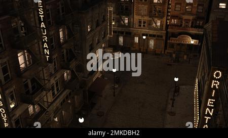 3D-illustrazione di una striscia di storia dei venti ruggenti 1920 Foto Stock