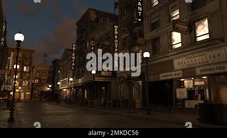 3D-illustrazione di una striscia di storia dei venti ruggenti 1920 Foto Stock