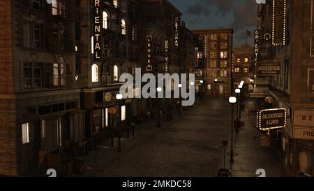 3D-illustrazione di una striscia di storia dei venti ruggenti 1920 Foto Stock