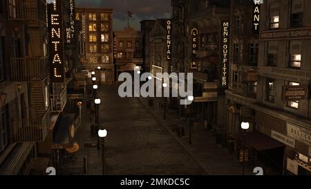 3D-illustrazione di una striscia di storia dei venti ruggenti 1920 Foto Stock